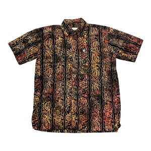 Artisan Outfitters Boys Hawaiian Shirt SIZE 12 Caribbean Tropical Orange